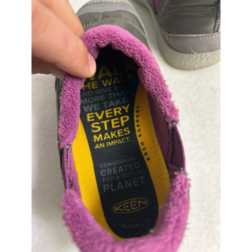 Gorpcore Keen Kids Size 3 Grey Purple Howser II Quilted Slipper Shoes 1023920‎